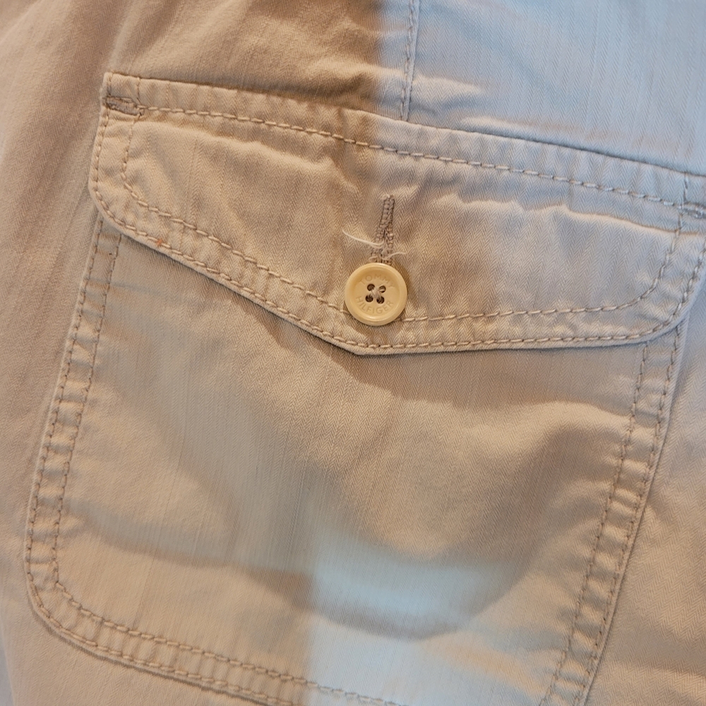 Tommy Hilfiger Light Tan Cargo Shorts Drawstring And Button Fly Sz 10 - Picture 5 of 15